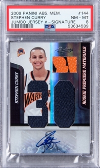 2009 Panini Absolute #144 Stephen Curry Jumbo Jersey# Autograph Rookie Card (#16/25) - PSA NM-MT 8